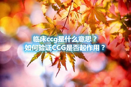 臨床ccg是什么意思？如何驗(yàn)證CCG是否起作用？